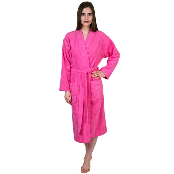 TowelSelections Women's Robe Turkish Cotton Soft Terry Kimono Bathrobe X-Large/XX-Large Azalea Pink