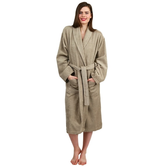 TowelSelections Women's Robe, Turkish Cotton Terry Shawl Bathrobe Large/X-Large Linen