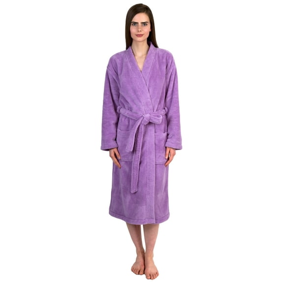 TowelSelections Women's Soft Plush Robe Fleece Kimono Spa Bathrobe Large/X-Large Lupine