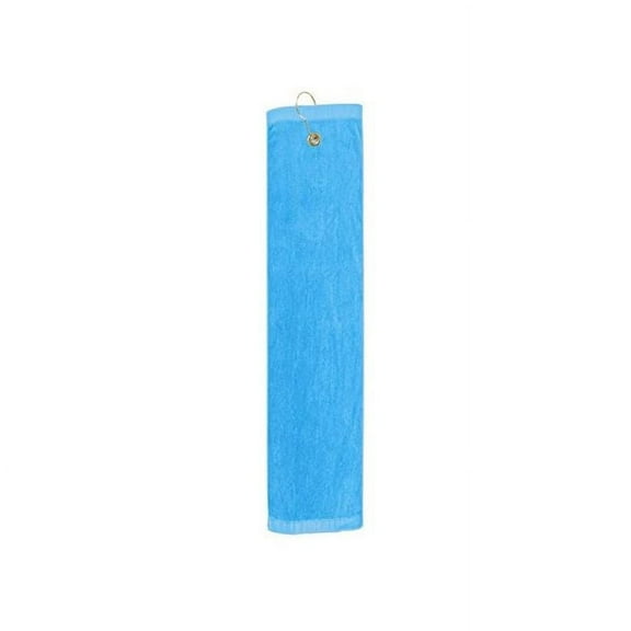 TowelSoft Premium 100% Cotton Terry Velour Golf Towel with Tri-fold Hook & Grommet Placement 16 inch x 26 inch -Aqua