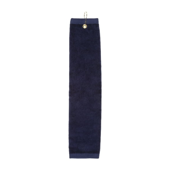 TowelSoft Premium 100% Cotton Terry Velour Golf Towel with Tri-fold Hook & Grommet Placement 16 inch x 26 inch-Navy
