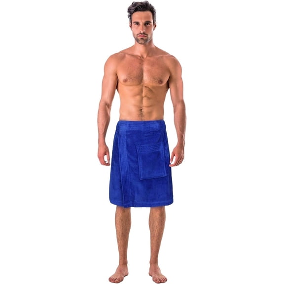 TowelSoft Premium Terry Velour Spa Wrap- Royal Blue for Men