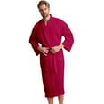thumbnail image 1 of TowelSoft Unisex Men's Waffle Weave Kimono Red Bathrobe (One Size), 1 of 5