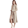 thumbnail image 1 of TowelSoft Women Plush Shawl Collar Robe, Fleece Bathrobe, Beige (S/M), 1 of 4