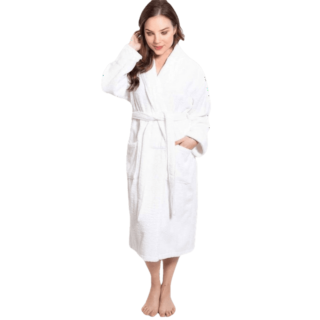 TowelSoft Women's 100 Cotton Terry SPA Bathrobe White S/M