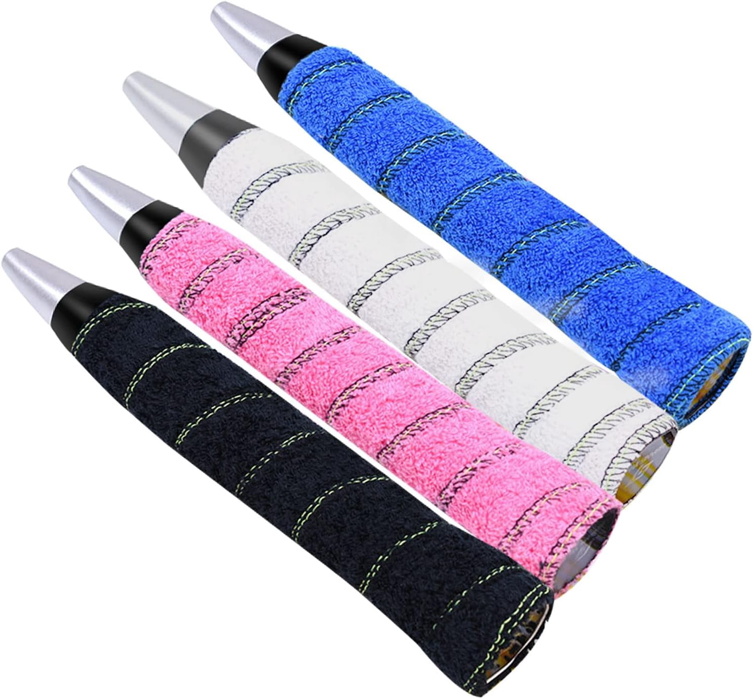 Toweling Racket Overgrip, Super Absorbent Cotton Towel, Skid Resist Absorb Sweat Grip Tape, Handles Protection for Tennis Badminton Racquetball Squash Baseball
