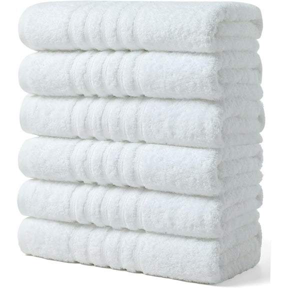 Towels 2 Pack Bath Towel for Bathroom, 100% Cotton (24 x 48 Inches) High Absorbency Quick Drying (White)