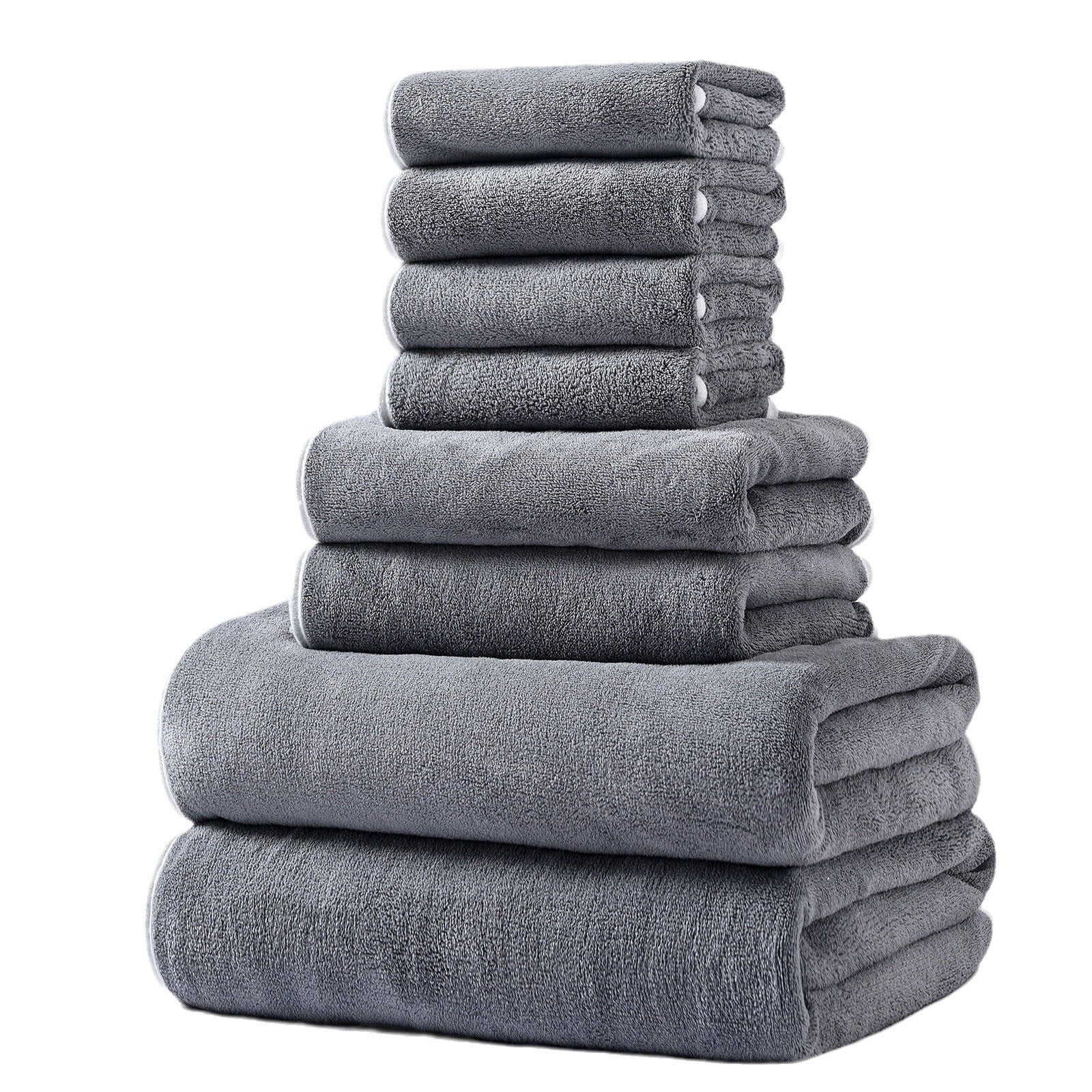 Towels for Bathroom Set of 8 Absorbent Towel Hotel Towels Luxury Towel Sets for Bathroom Light ...