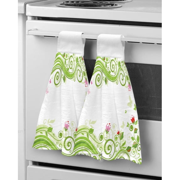 Towels Cleaning Portable Towel Hanging Cloths Wash Kitchen Microfiber Soft Towel Hand White Texture Beans Coffee