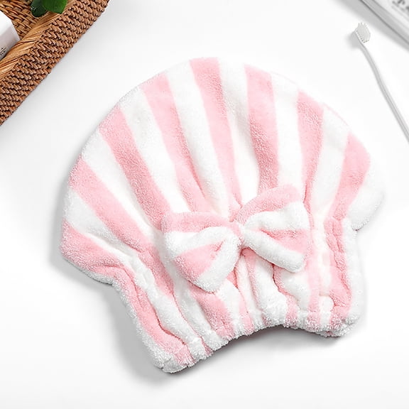 Towels,Coral Velvet Bowknot Dry Hair Hat Printing Dry Hair Hat Bathroom Ladies Princess Hat