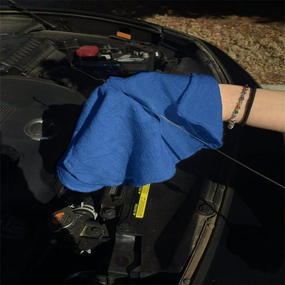 Towels Cotton Shop Rags (Pack of 150) Size 12x14 Inches Cleaning Rags Absorbent Shop Towels and Multipurpose Cleaning Towels for Automobiles, Industries, Garage and Homes (Blue)