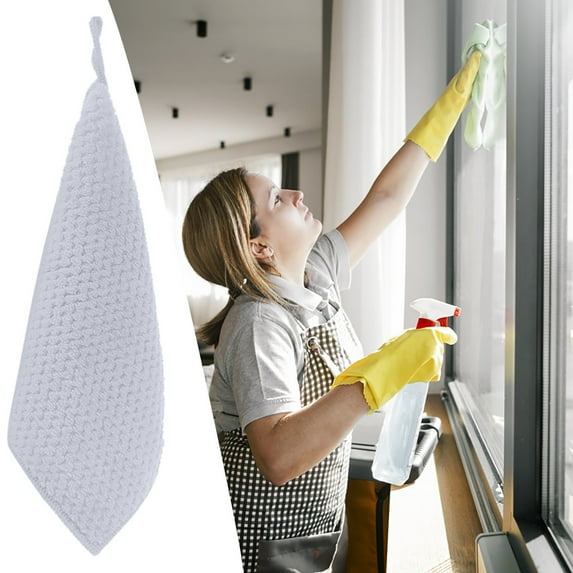 Towels For Kitchen & Bathroom Super Absorbent Soft Small Hanging Towel Set With Hanging Loop Polyester Towel,Blue,Cloth