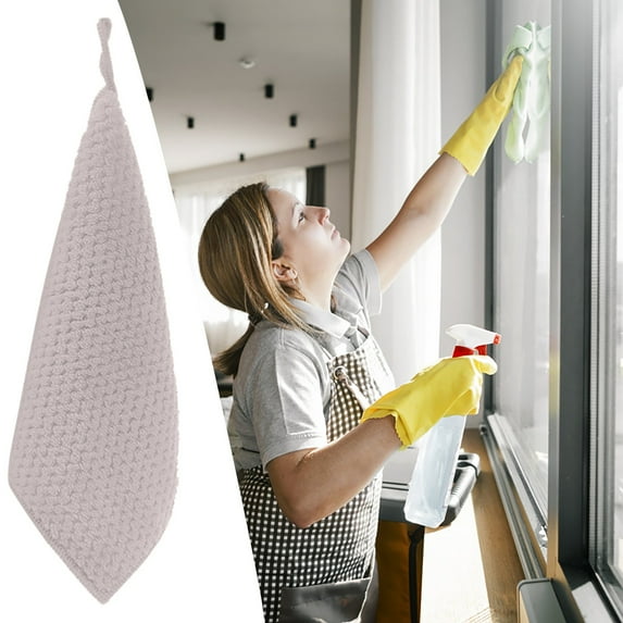 Towels For Kitchen & Bathroom Super Absorbent Soft Small Hanging Towel Set With Hanging Loop Polyester Towel,Grey,Cloth