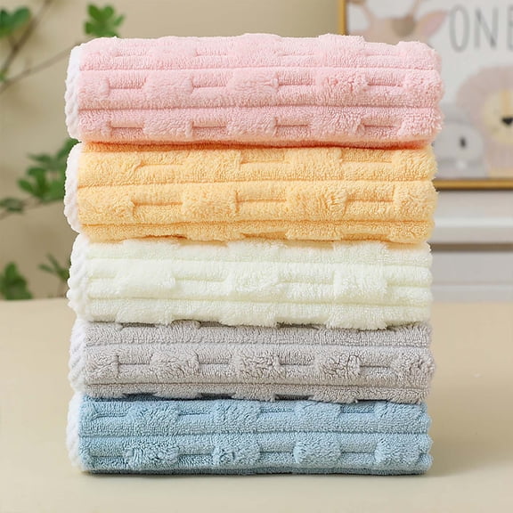 Towels,Hand Towels,Face Towels,Fleece Towels Small Towels Newborn Face Towels Non Shedding Hair Absorbent & Comfy Handkerchiefs for Bathroom Decorative Home Daily Use&nbsp;13.77x13.77 inch
