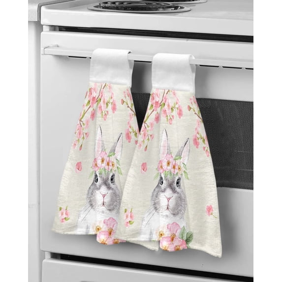 Towels Microfiber Absorbent Soft Dry Quick Cloth Hanging Bathroom Kitchen Towels Hand Drawn Hand Color Flower