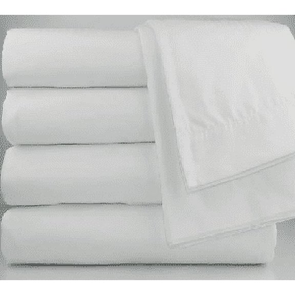Towels N More 6 Pack Full Flat 81x108 White Hotel / SPA Bedsheets 200 Thread Count