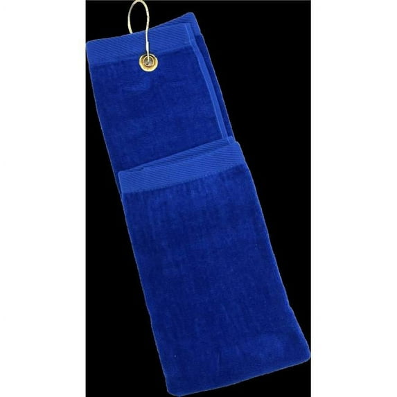 Towelsoft Golf-GV1201TR-RYLBLU Premium 100 Percent Cotton Terry Velour Golf Towel with Tri-fold Hook & Grommet Placement - 16 x 26 in. - Royal Blue