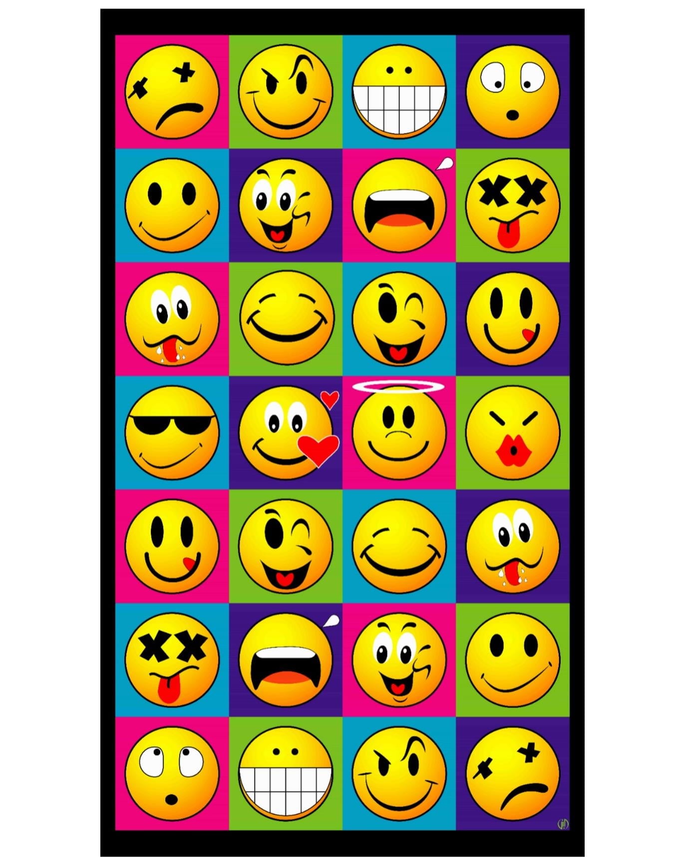 Towelworld Emojis Smiley Faces Beach Towels, Smiley Faces, Size: One Size, Island Gear