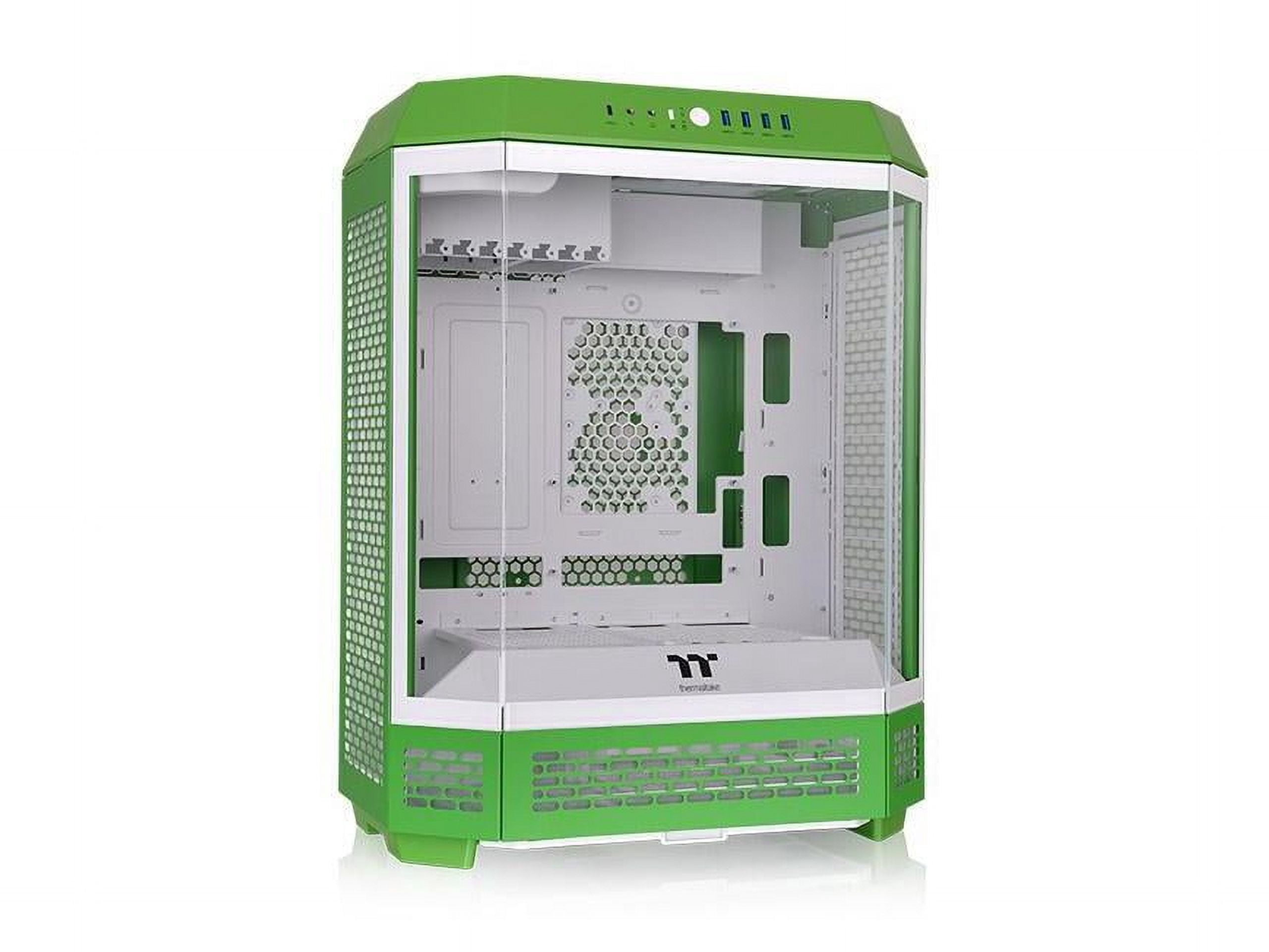 Thermaltake Tower 600 Mid Tower; 2x140mm CT Fans Included; 420mm Radiator Support; 400mm GPU Clearance; Hidden Connector Support; Rotatable PCIe Slots; Light-Year Green; CA-1Z1-00MOWN-00