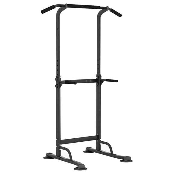 Tower Adjustable Height Pull Up and Dip Station Multi-Function Home Strength Training Fitness Workout Station
