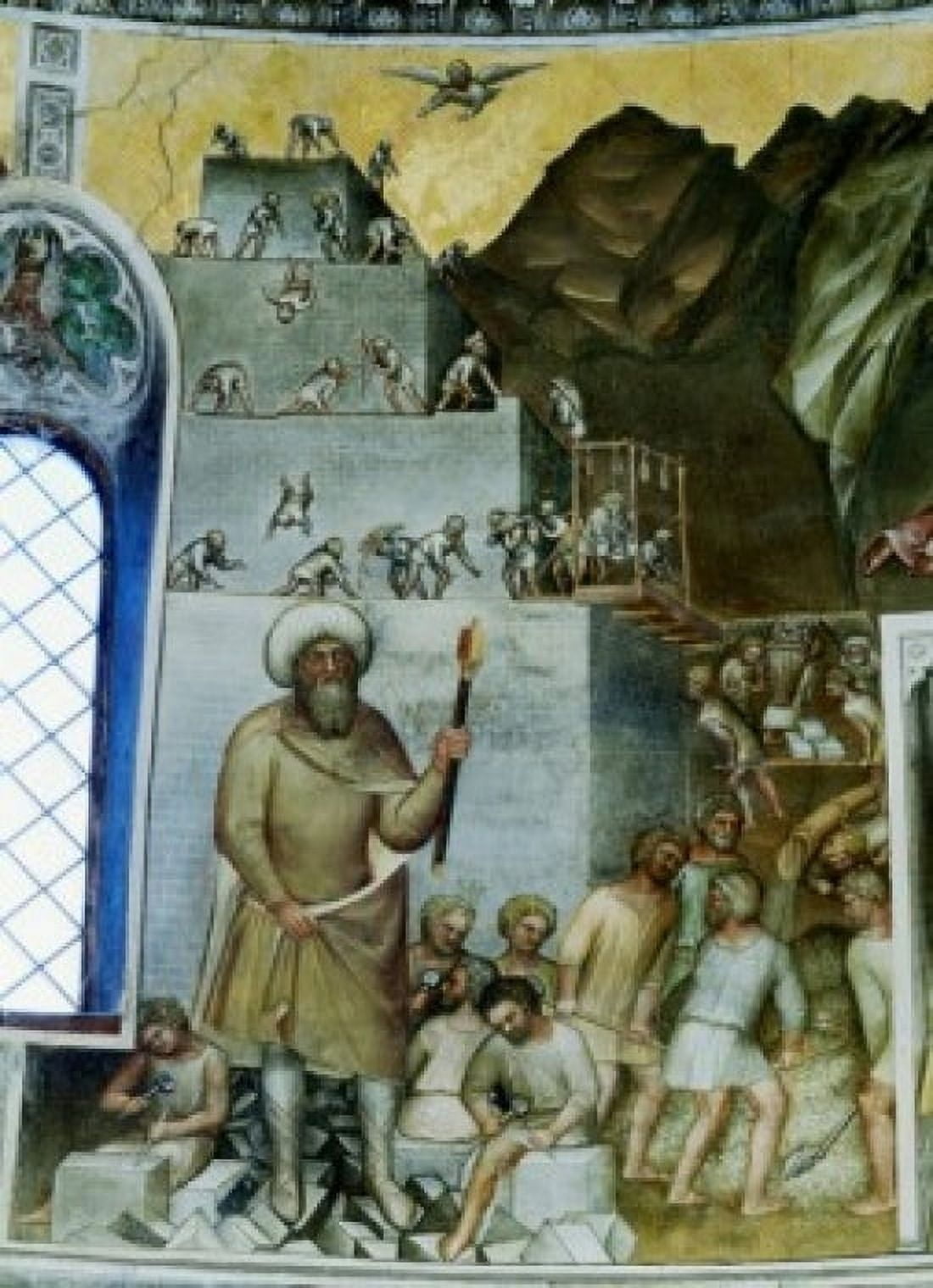The Tower of Babel Giusto di Giovanni Menabuoi (op 1363-d1393Italian) Fresco Baptistry of the Cathedral Padua Italy Canvas Art - Giusto di Giovanni Menabuoi (24 x 36)