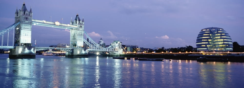 Tower Bridge And The Greater London Authority Building Canvas Art - Anna Watson Design Pics (36 x 13)