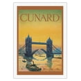 thumbnail image 1 of Tower Bridge England - Cunard Line - Front Cover Passenger List T.S.S. Tuscania - Vintage Ocean Liner Travel Poster c.1926 - Fine Art Rolled Canvas Print 27in x 40in, 1 of 4