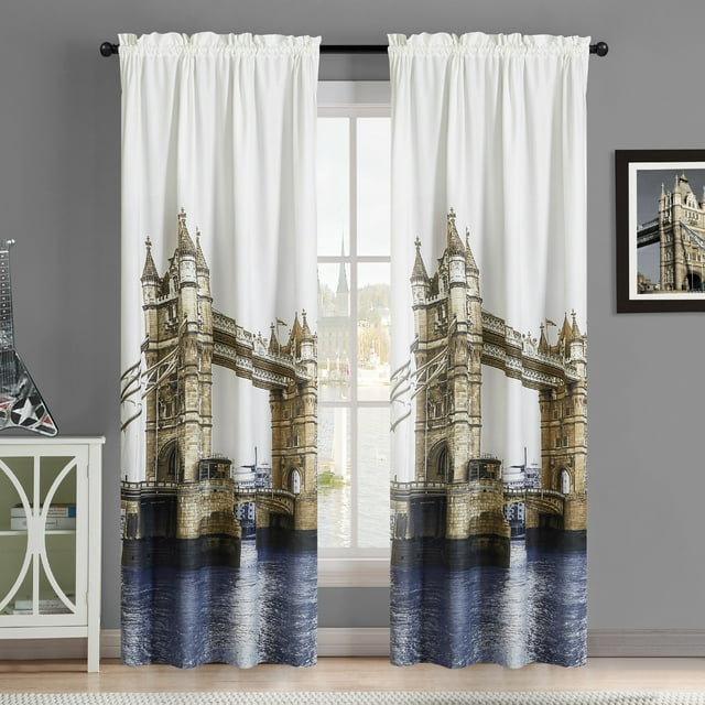 Tower Bridge - London Photoreal, Curtain Panel, Set of 2