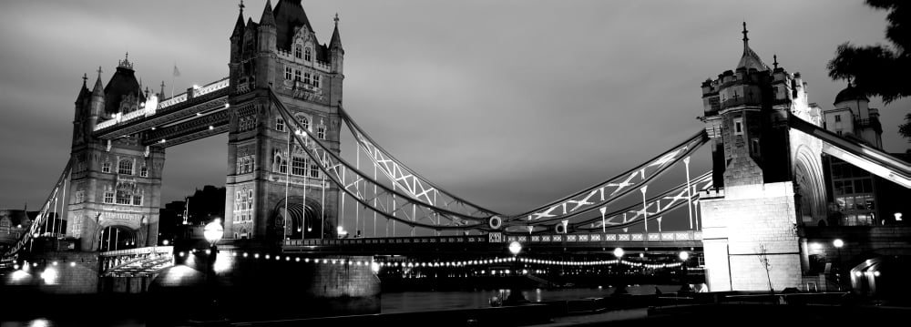 Tower Bridge London United Kingdom Canvas Art - Panoramic Images (13 x 36)