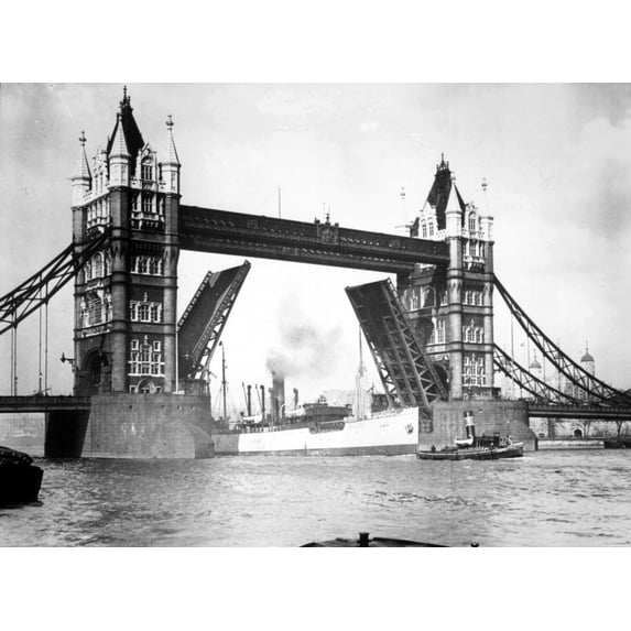 Tower Bridge Over The Thames River History (24 x 18)