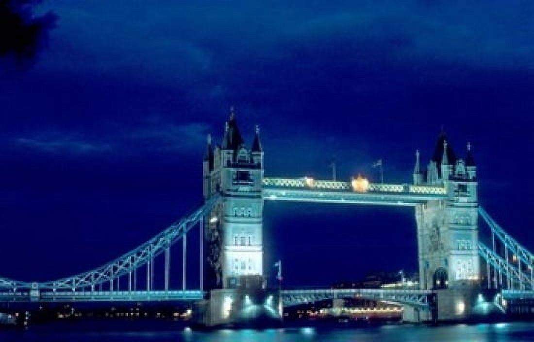 Tower Bridge Spanning the River Thames in London England Canvas Art - David R Frazier DanitaDelimont (24 x 15)
