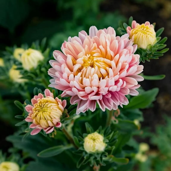 Tower Chamois Untreated Aster 50 Seeds | Soft Creamy Blooms, Easy-to-Grow Annual for Gardens & Borders