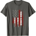 thumbnail image 1 of Tower Climber American USA Flag Climbing Unisex T-Shirt for Men Women Kids Toddler,Charcoal Color,Size YXL, 1 of 5