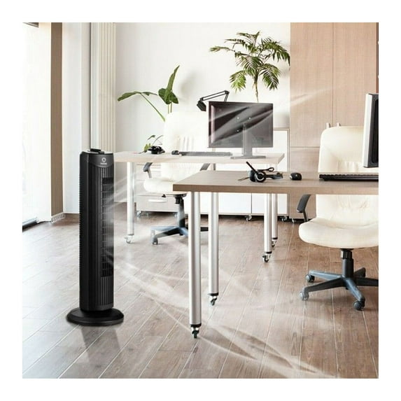 Tower Fan 28 Inch, Fantask Bladeless Oscillating Fan - Quiet 35W Space Saving Tower Fans with 3 Speed Settings, Wide Angle Oscillation for Home, Bedroom & Office Cooling