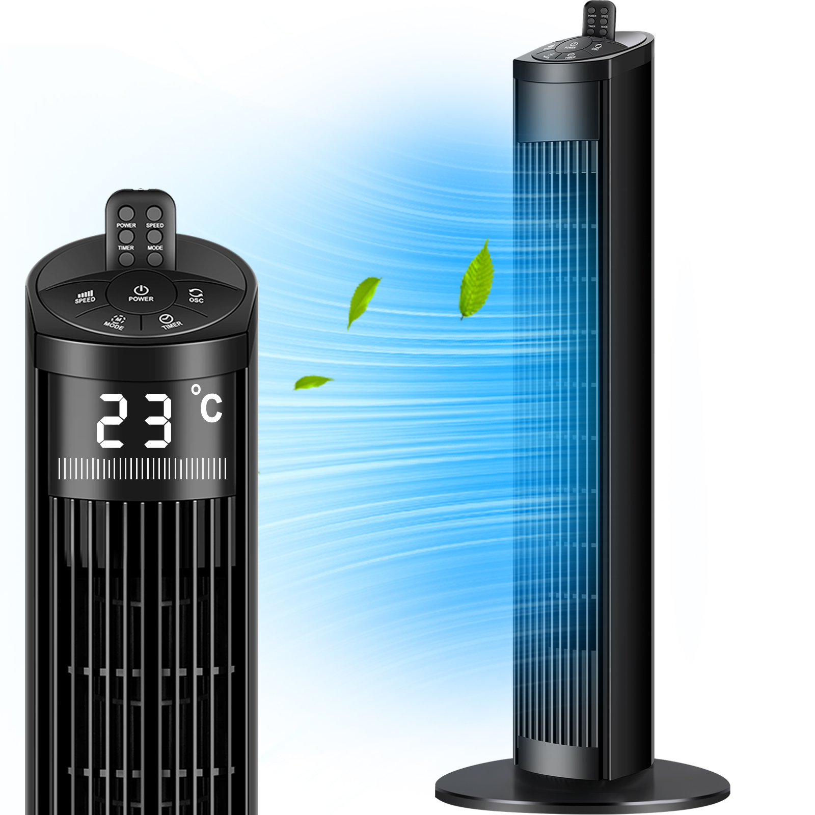Tower Fan 36 Quiet Floor Fans 3 Speed 15H Timer LED Display Tower Fan 36 Quiet Floor Fans 3 Speed 15H Timer LED Display