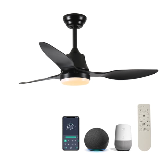 Tower Fan 42" Smart Ceiling Fan with Lights Remote,Silent DC Motor,Voice Control via Alexa Google WIFI Phone,6-Speed,Outdoor Indoor Modern Ceiling Fans for Living Room Bedroom Patio,Box Fan