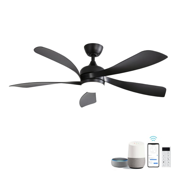 Tower Fan 45 Inch Matte Black Smart Ceiling Fan with DC Motor Alexa APP Control Quiet Reversible Operation Dimmable Lighting and Timer,Box Fan