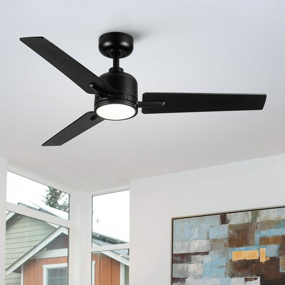 Tower Fan, 48" Black Lowe Profile Ceiling Fan with Light, Black Pedestal Fan,Plywood Box Fan, Electrical Appliances Fans 48" Black Lowe Profile Ceiling Fan with Light