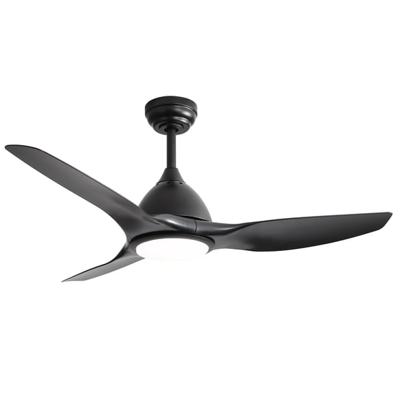 Tower Fan 52 Inch Ceiling Fan with Light and 6-speed Remote Control 3 ABS Fan Blades Black for Bredoom Patio,Box Fan