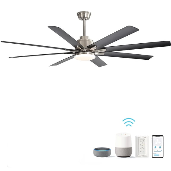 Tower Fan 66 Inch Large Ceiling Fan With Dimmable Led Light 8 ABS Blades Smart Remote Control Reversible DC Motor For Living Room,Box Fan