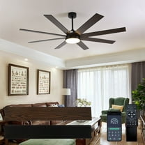Tower Fan 72" Ceiling Fan with Light, 6-Speed Remote Control, Reversible DC Motor, Modern 8 Blades with 6"/12"/19.5" Downrods for Home or Commercial Black/Walnut,Box Fan