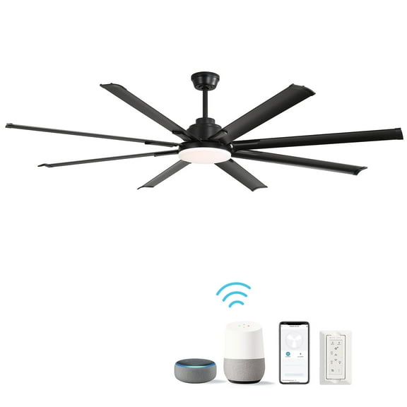 Tower Fan 72 Inch Modern Large Design Ceiling Fans With Smart Remote Control 6 Wind Speed DC Motor Black for Living Room,Box Fan