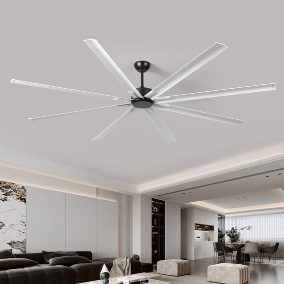 Tower Fan 96" Ceiling Fan with Light and Remote Control, 6-Speed Noiseless Reversible DC Motor, 8 Durable Aluminum Double-Layer Blades Large Ceiling Fan,Box Fan