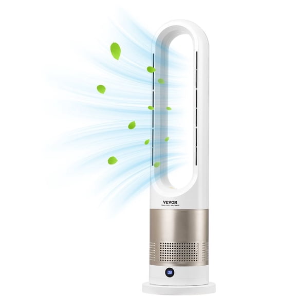 Tower Fan Bladeless, 16 ft/s Velocity Quiet Floor Fan that Blows Cold & Heating Air, 80 Oscillating Fans with 8 Speeds, 9H Timer, Standing Fans with Remote Control for Bedroom, Office, Home