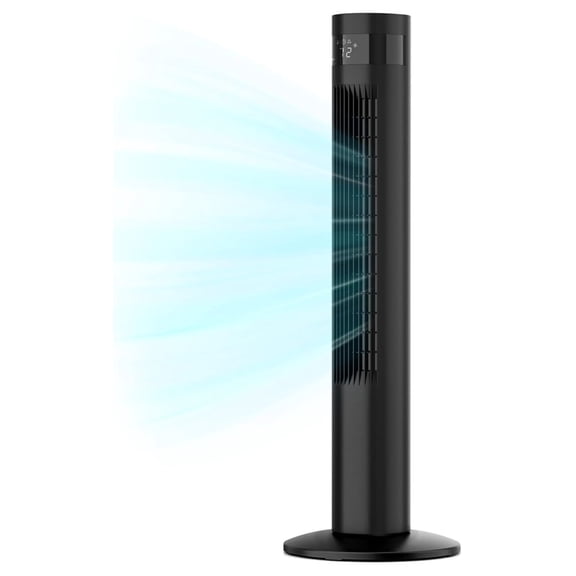 Tower Fan With , Cooling Tower Fans that Blow Cold Air for Bedroom Office, 85 Oscillating Standing Bladeless Floor Fan for Home, 24ft/s Velocity, 3 Modes, 3 Speeds, 12Hrs, 36 inch (Black)