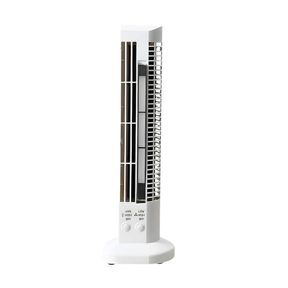 Tower Fan, Czzoypi Bladeless USB Mini Tower Fan, Quiet Desktop Fan with Natural Wind Circulation Portable Household Convenient, White