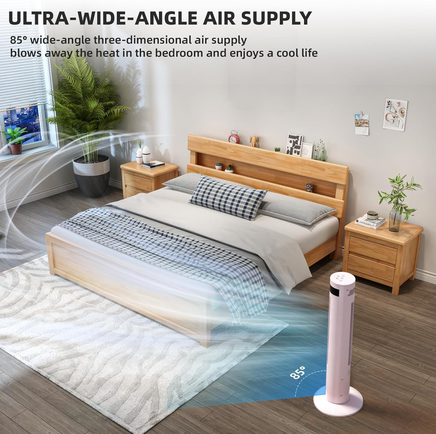 Tower Fan Portable Electric Oscillating Fan Quiet Remote Control ...