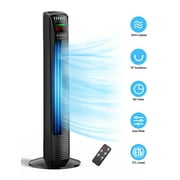 Tower Fan for Home, TaoTronics 36" Standing Floor Fan, 70° Oscillating Quiet Cooling Fan, Remote Control, 3 Modes, 3 Speeds, LED Display, 12H Timer