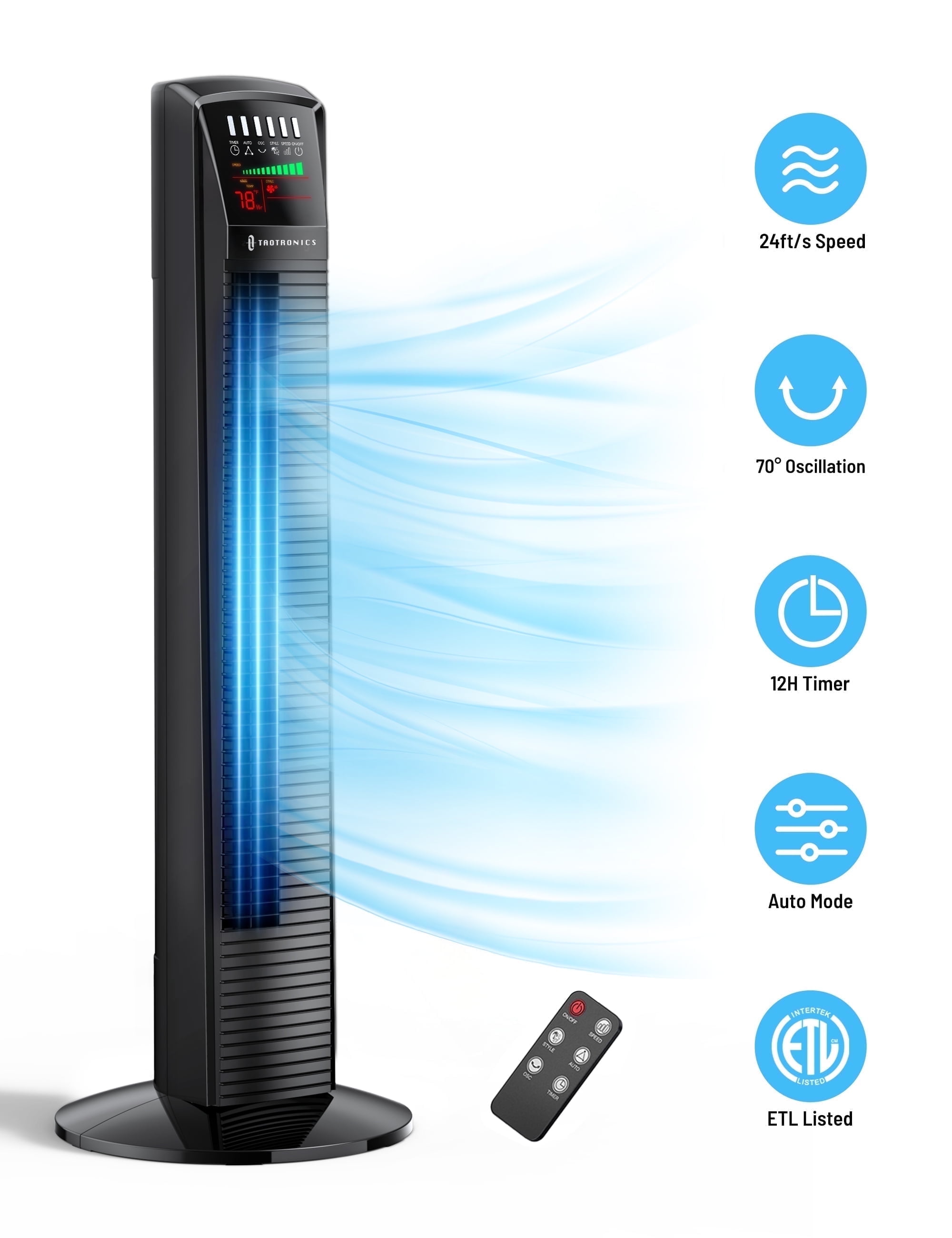 TaoTronics Quiet Tower Fan, 36