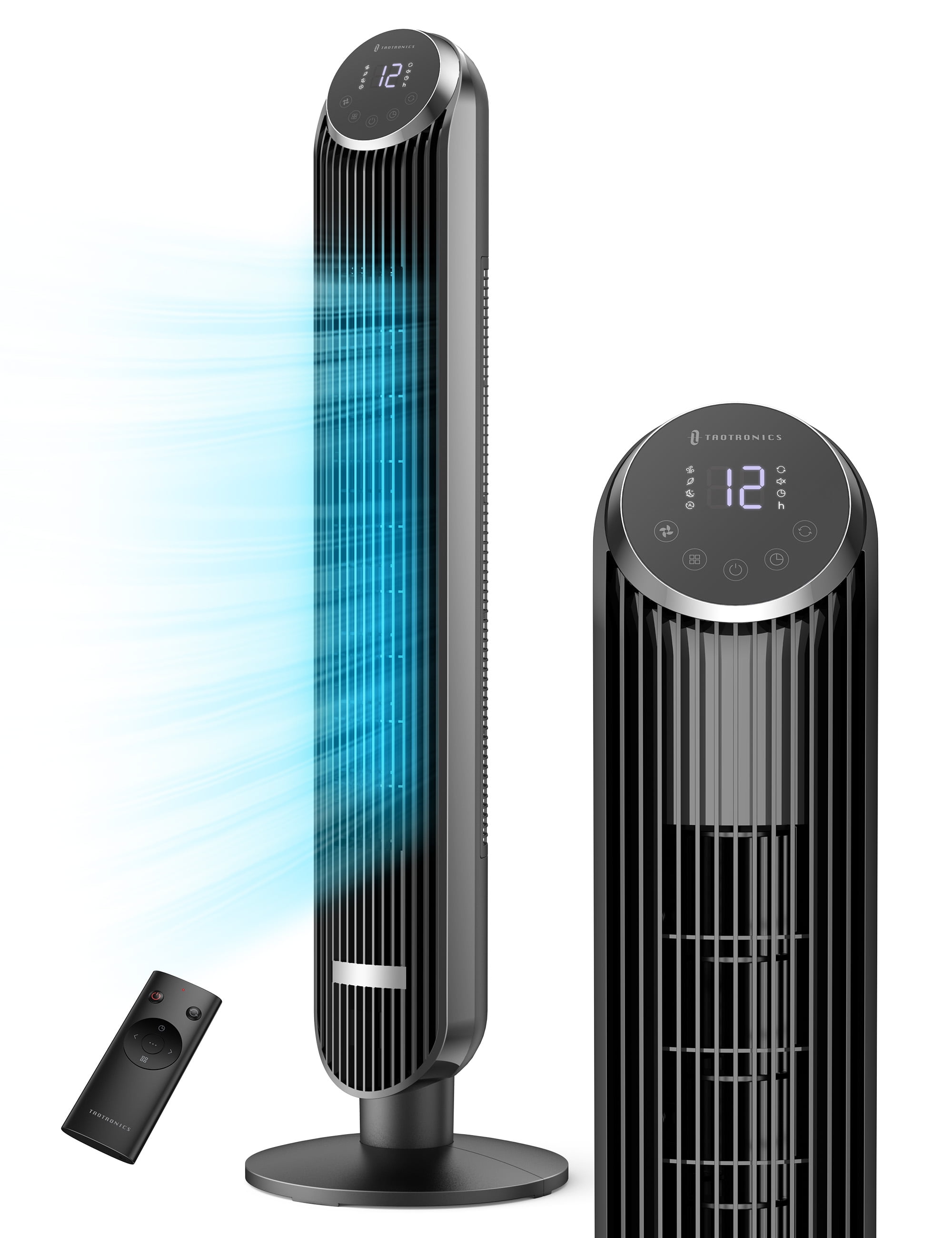 Tower Fan, TaoTronics 42in Bladeless Fan, 120° Oscillating Fan, 12 Speeds,  4 Modes, Dustproof Mesh Filter, 12H Timer, Standing Fan with Remote for  Bedroom, Home, Office, Black - Walmart.com